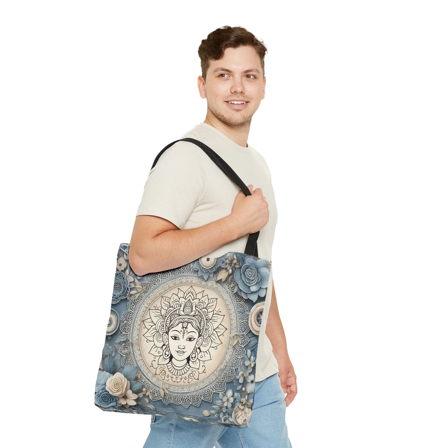 Mandala Goddess Tote Bag - Stylish Bohemian Eco-Friendly Shopping Bag