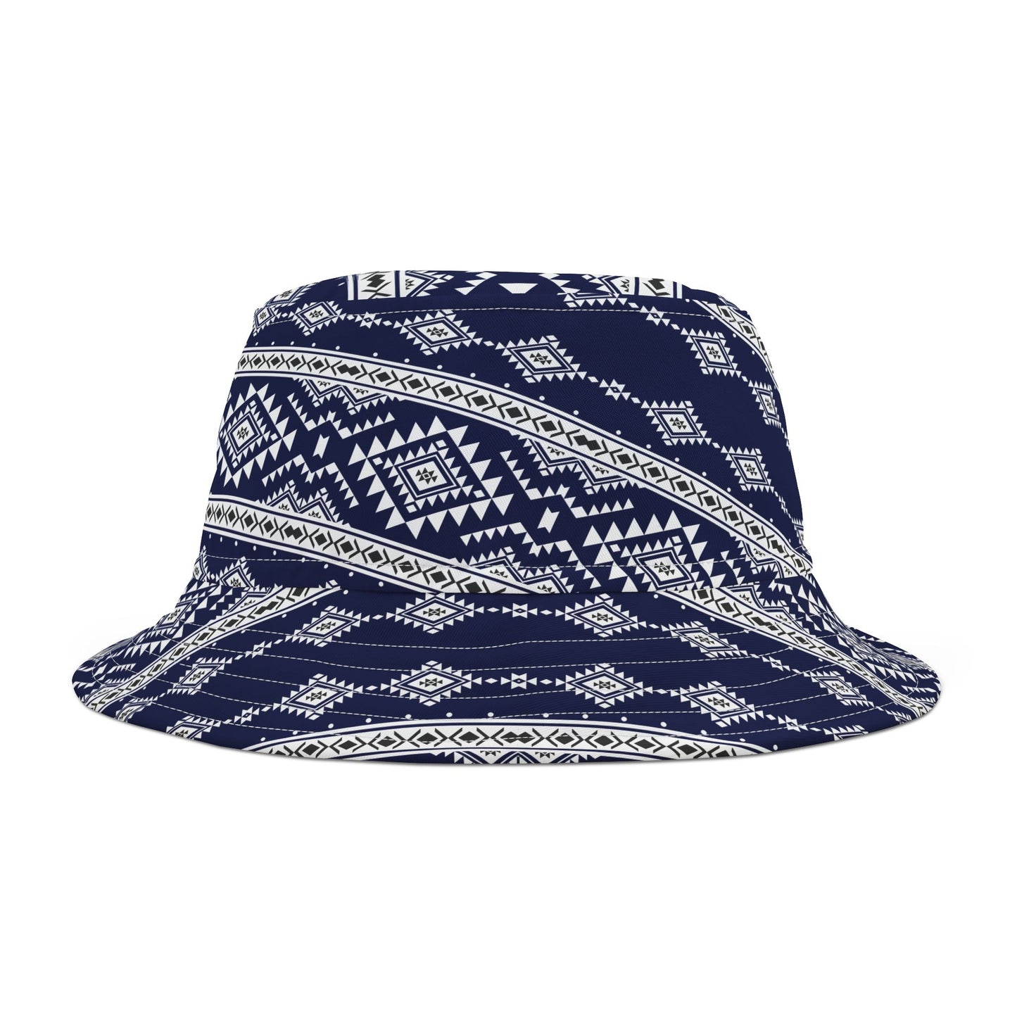 Bold Geometric and Tribal Print Bucket Hat - Artistic Fusion