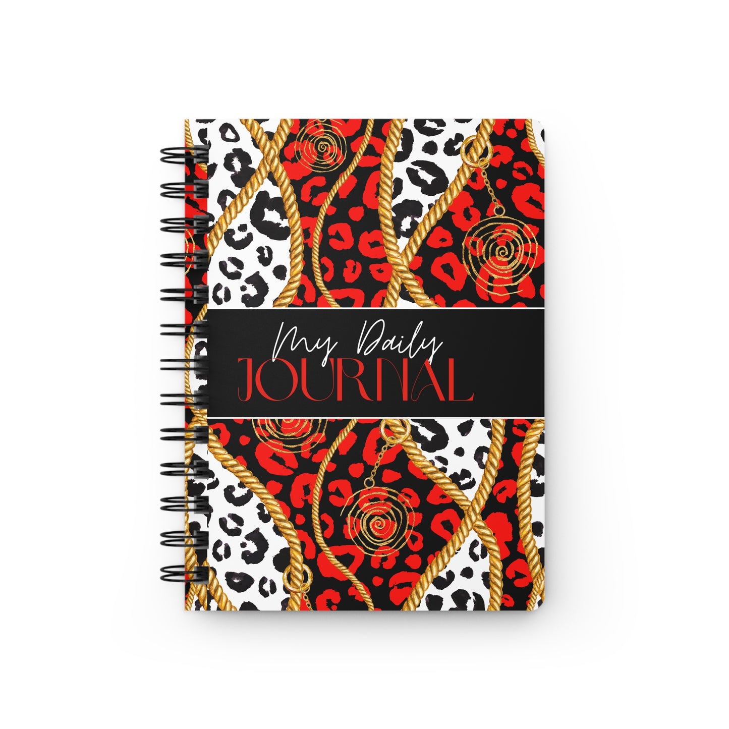 Stylish Spiral Bound Journal - My Daily Journal with Bold Animal Print Design