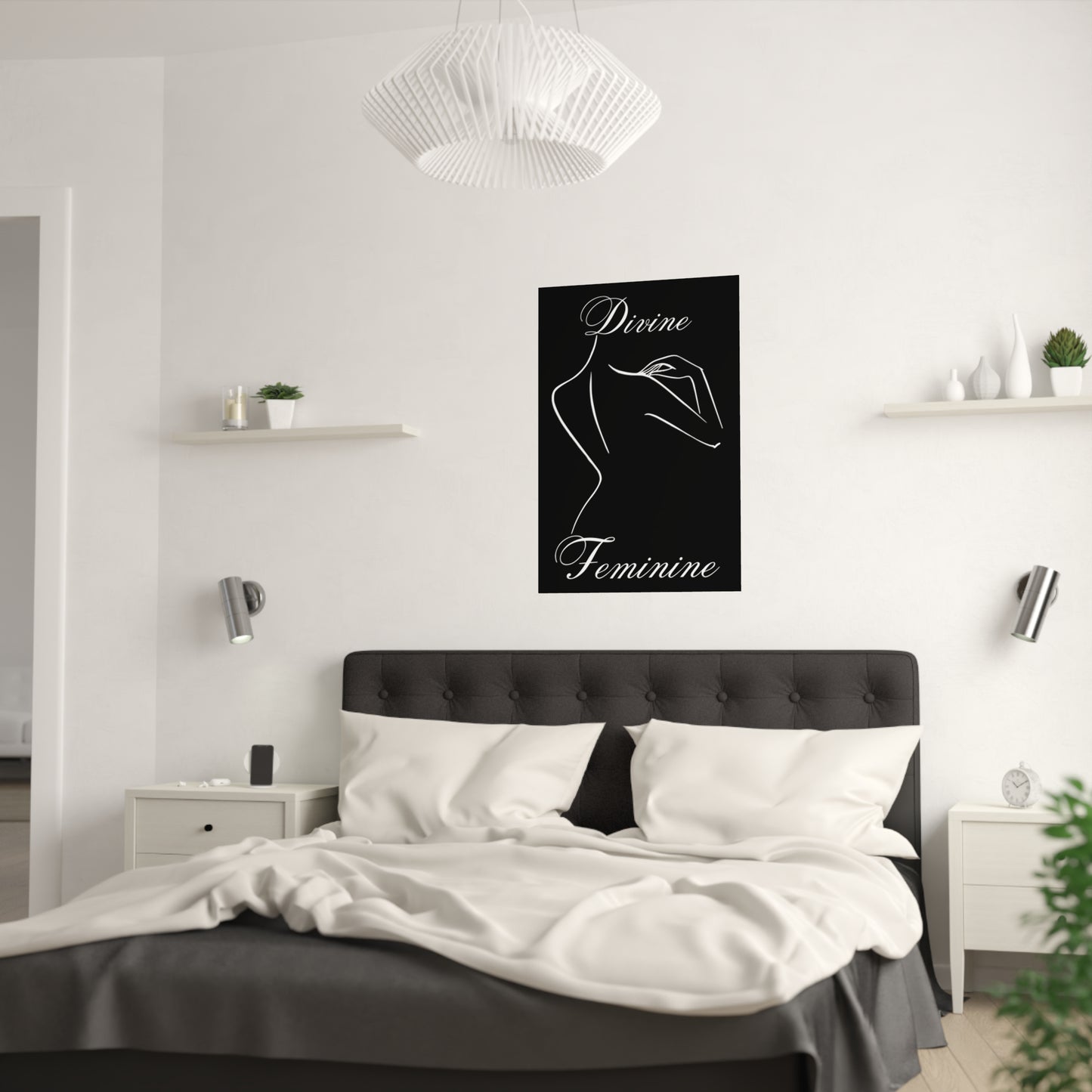 Wall Art Devine Feminine Body Line Art Satin Posters (210gsm)