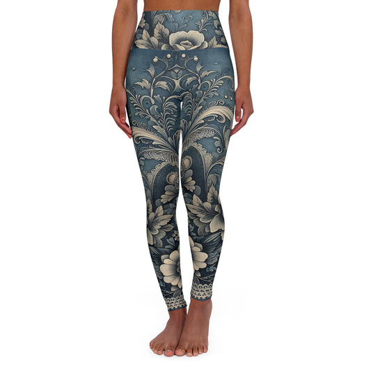 Bohemian Floral High Waisted Yoga Leggings - Stylish Activewear for Comfort and Flexibility