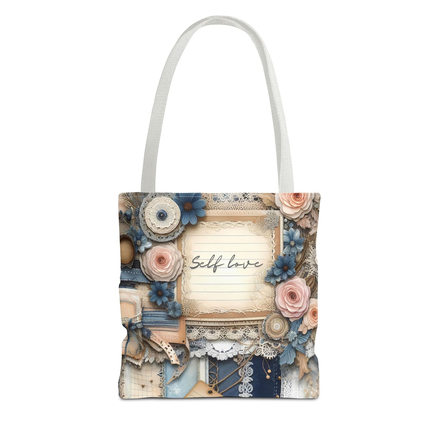 Self Love & Self Care Floral Tote Bag - Stylish & Inspirational Everyday Accessory