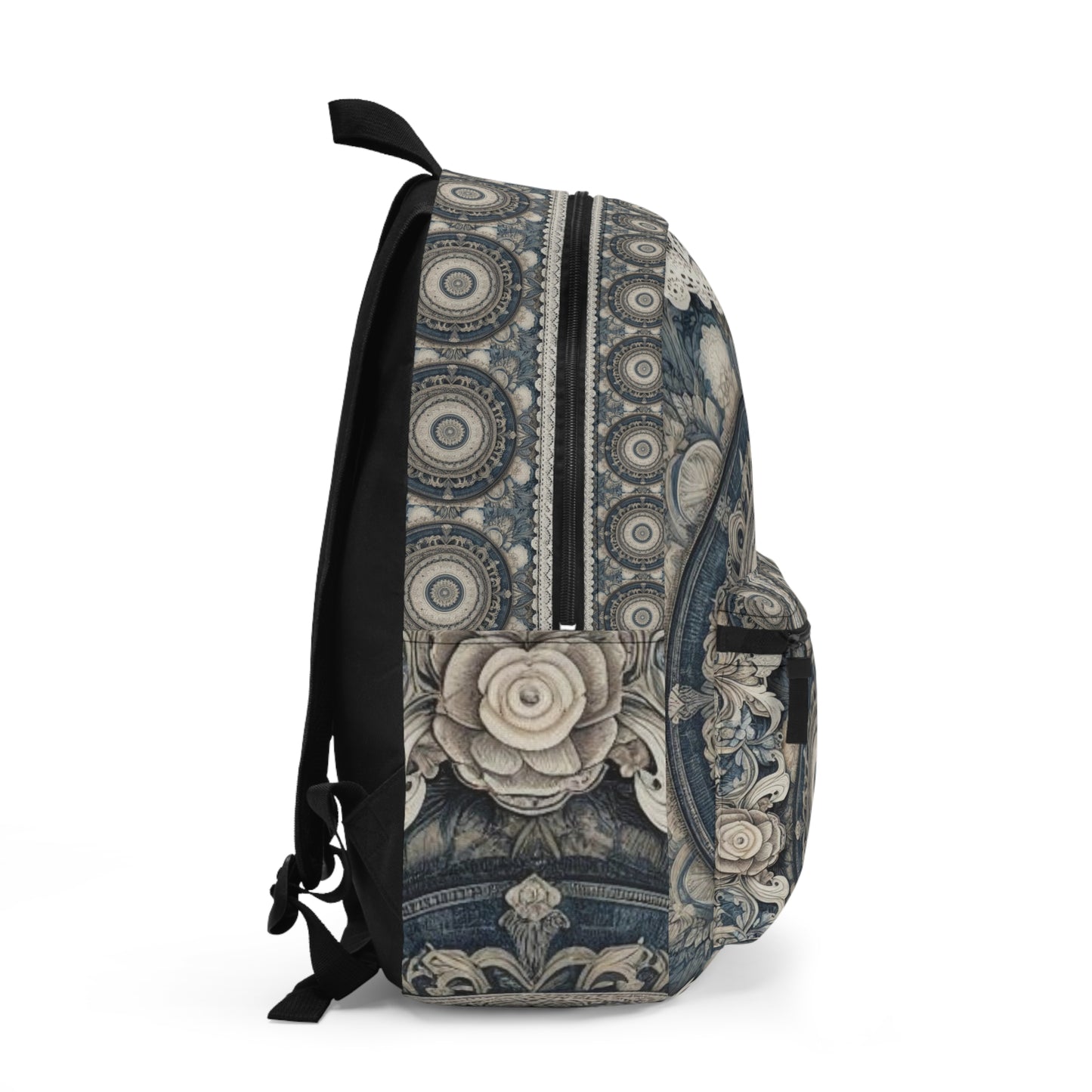 Vintage Mandala Lace Denim Backpack – Boho-Chic and Stylish Accessory