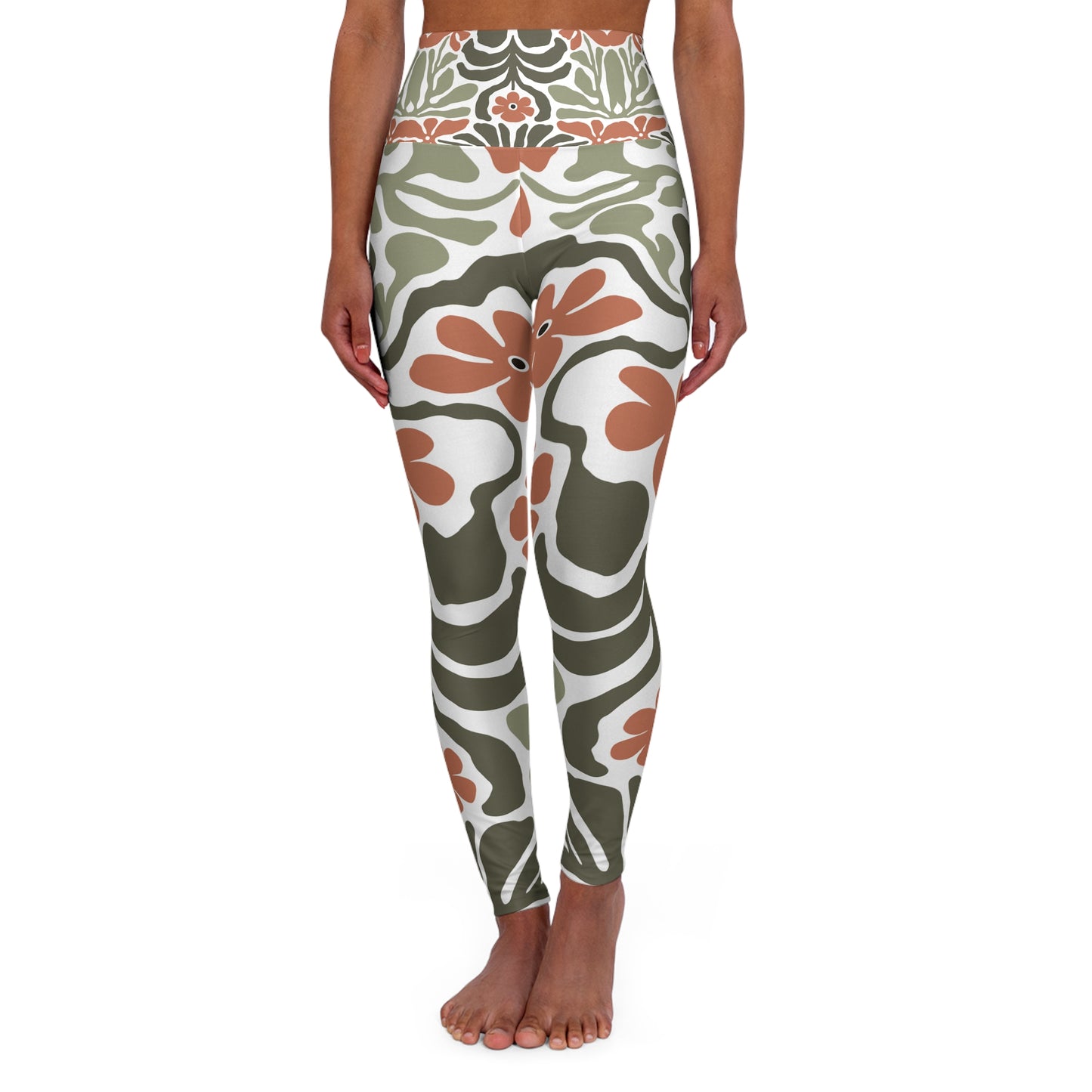 Floral High Waisted Yoga Leggings - Stylish & Comfortable Activewear