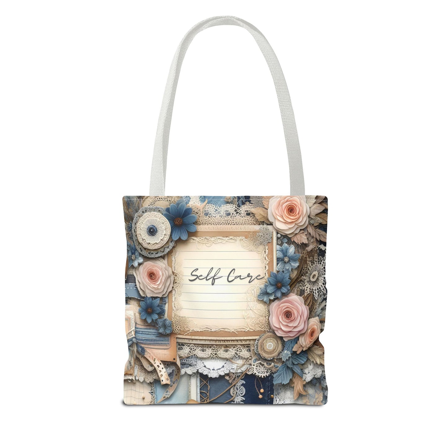 Self Love & Self Care Floral Tote Bag - Stylish & Inspirational Everyday Accessory