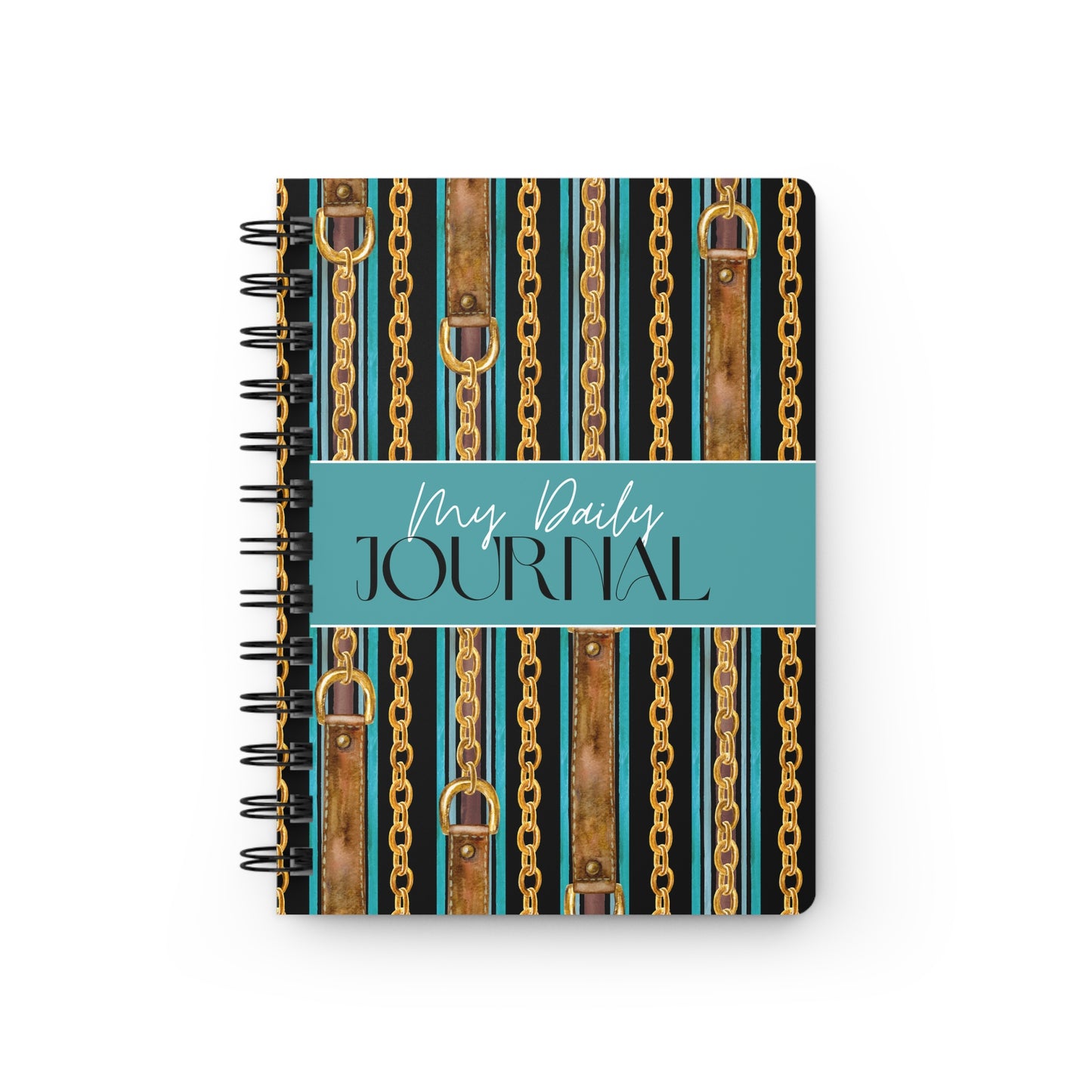 Chic Spiral Bound Journal - My Daily Journal with Stylish Chain Design