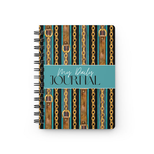 Chic Spiral Bound Journal - My Daily Journal with Stylish Chain Design