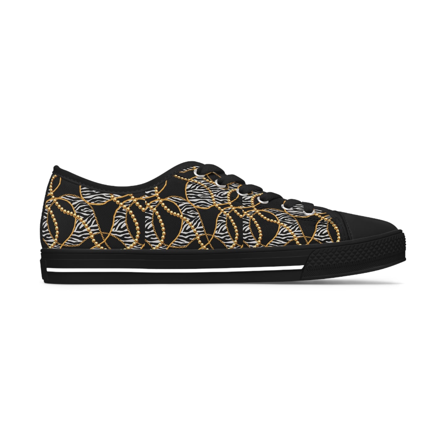 Trendy Women's Low Top Sneakers with Bold Zebra Design