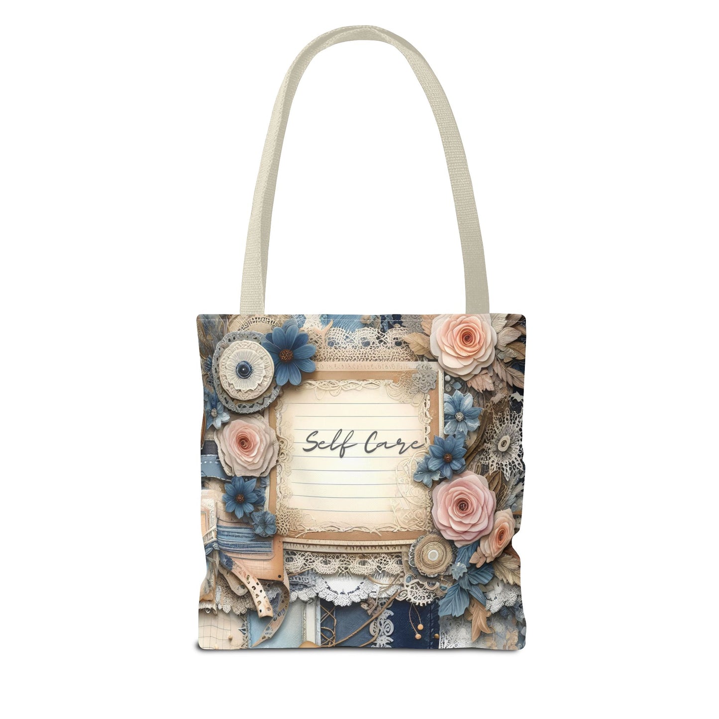 Self Love & Self Care Floral Tote Bag - Stylish & Inspirational Everyday Accessory