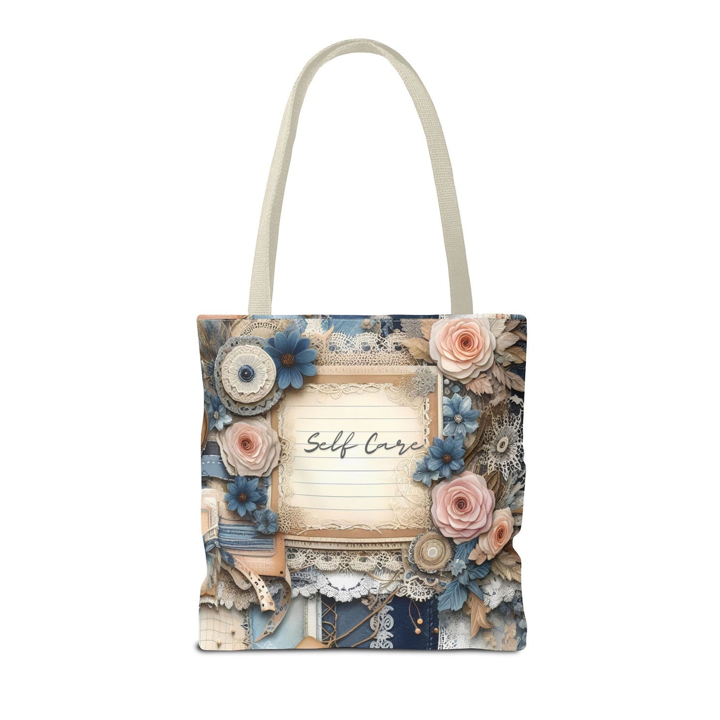 Self Love & Self Care Floral Tote Bag - Stylish & Inspirational Everyday Accessory