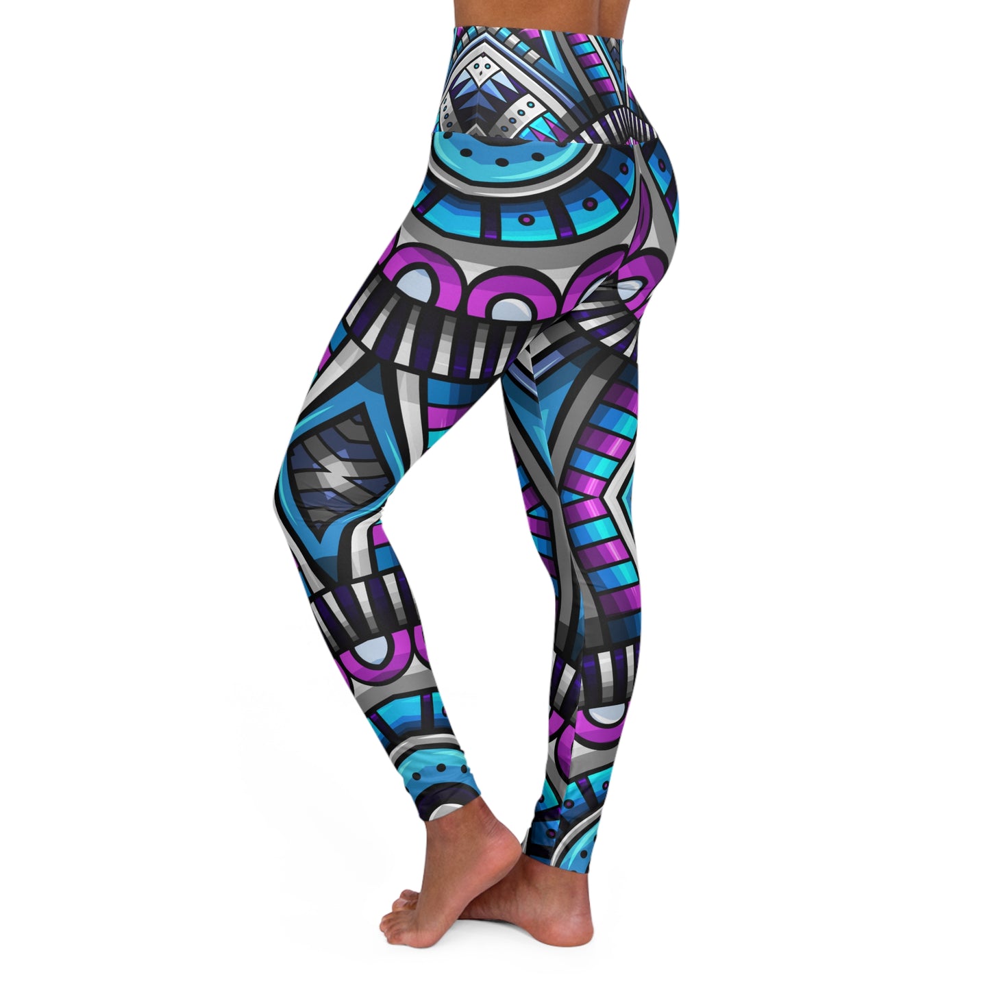 Vibrant High Waisted Yoga Leggings for Active Lifestyle - Perfect for Fitness and Yoga Classes