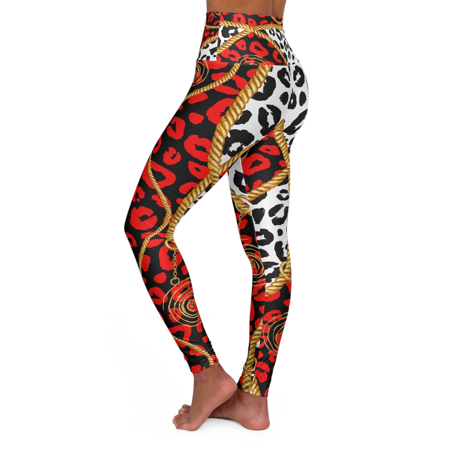 Vibrant High Waisted Yoga Leggings with Bold Animal Prints