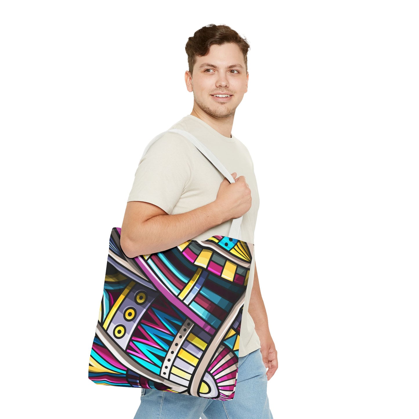 Colorful Graphic Tote Bag - Stylish & Versatile for Everyday Use