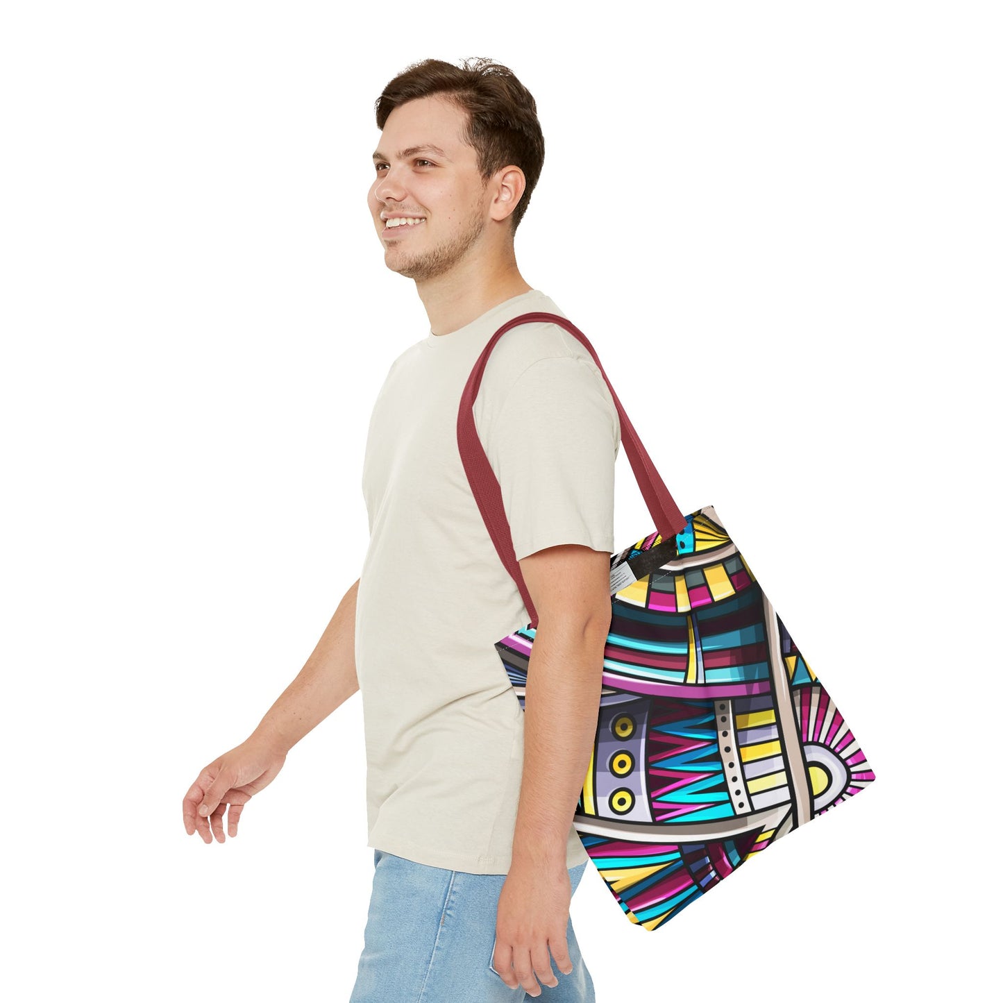 Colorful Graphic Tote Bag - Stylish & Versatile for Everyday Use