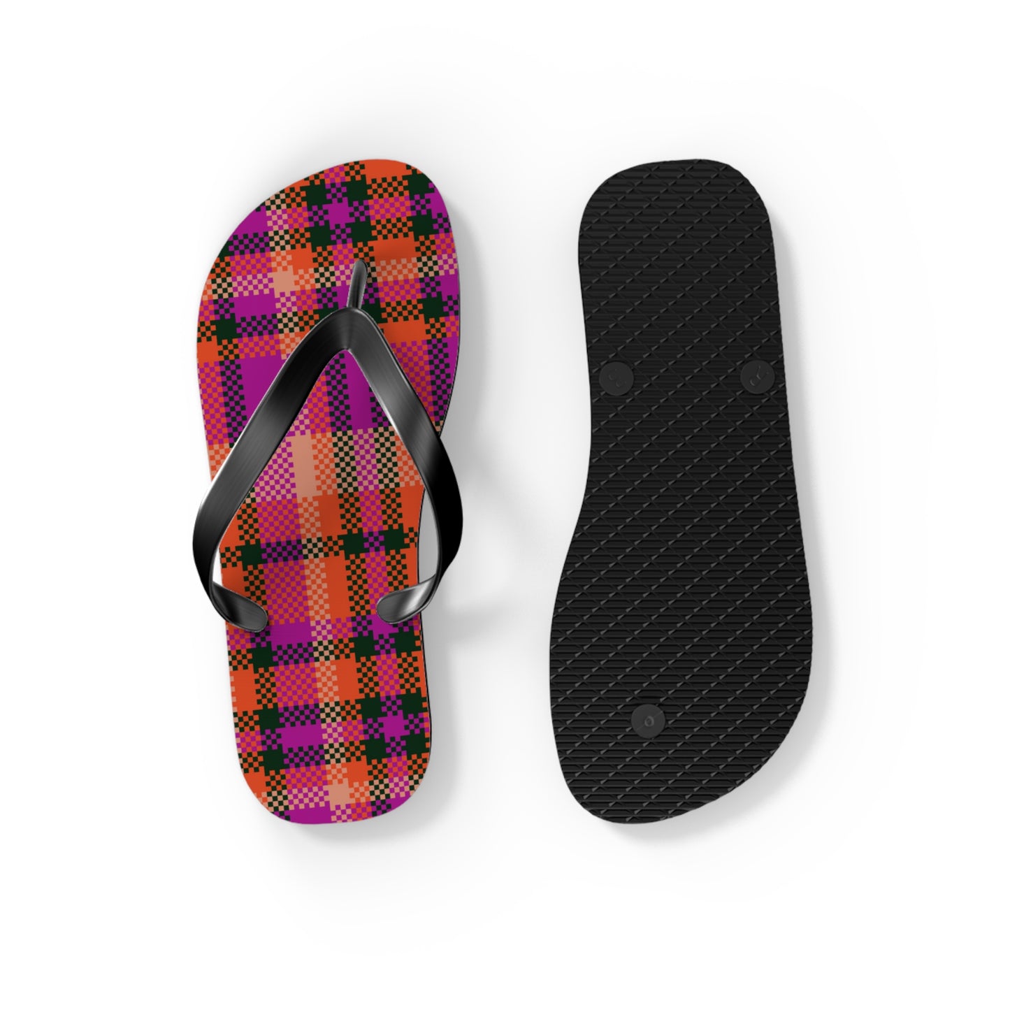 Vibrant Plaid Flip Flops - Perfect for Summer Fun and Casual Outings