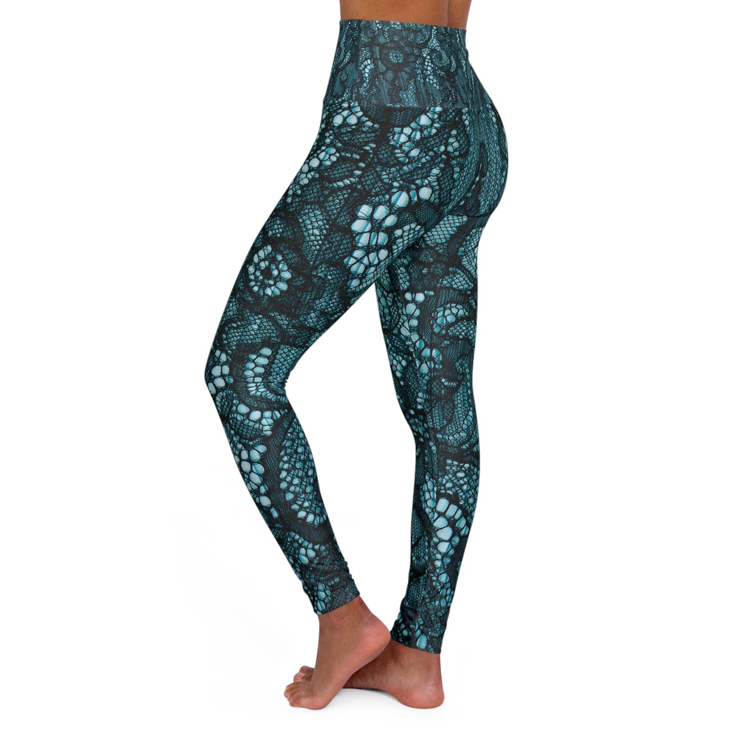 Fierce Serpent High-Waisted Yoga Leggings - Stylish Fitness Wear for Yoga Enthusiasts