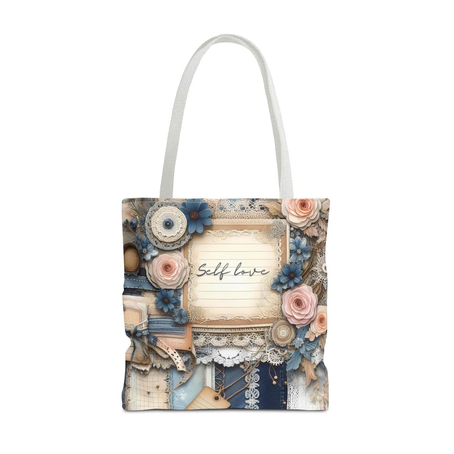 Self Love & Self Care Floral Tote Bag - Stylish & Inspirational Everyday Accessory