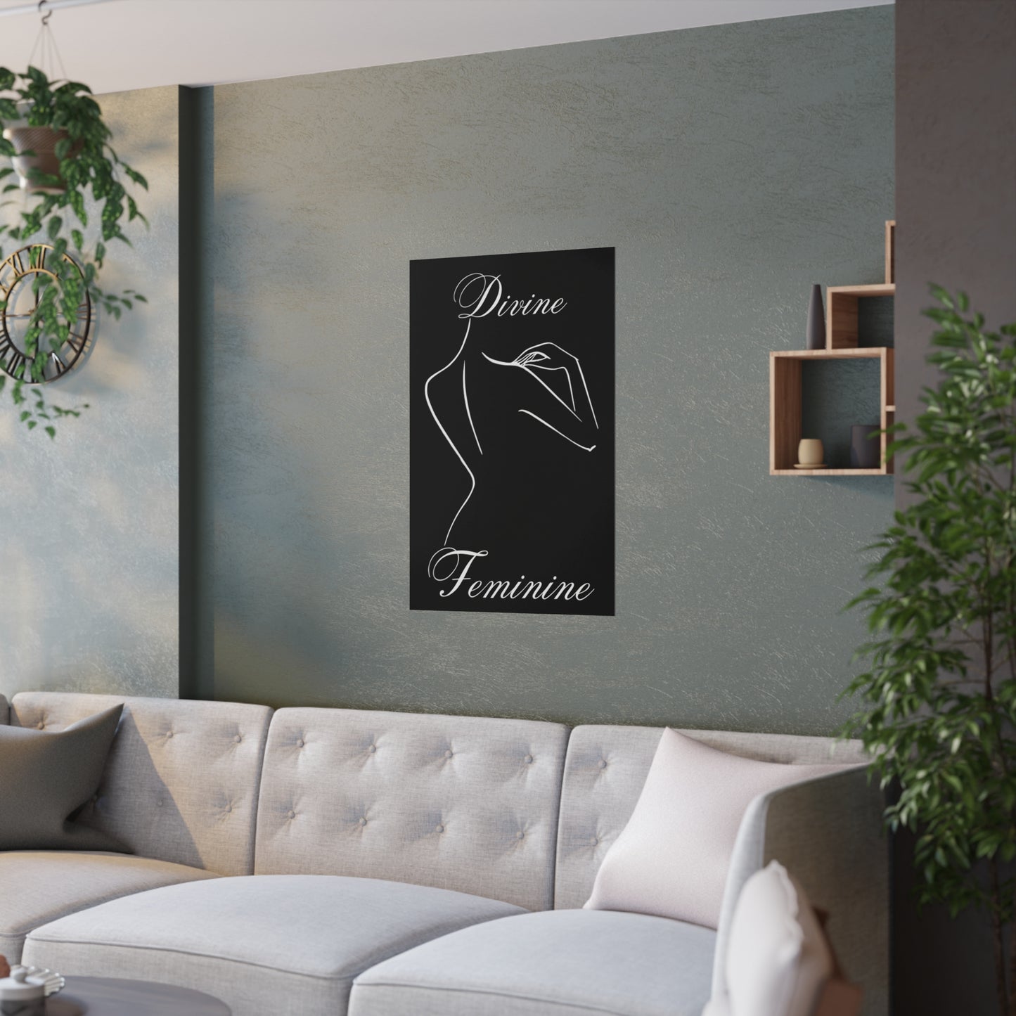 Wall Art Devine Feminine Body Line Art Satin Posters (210gsm)