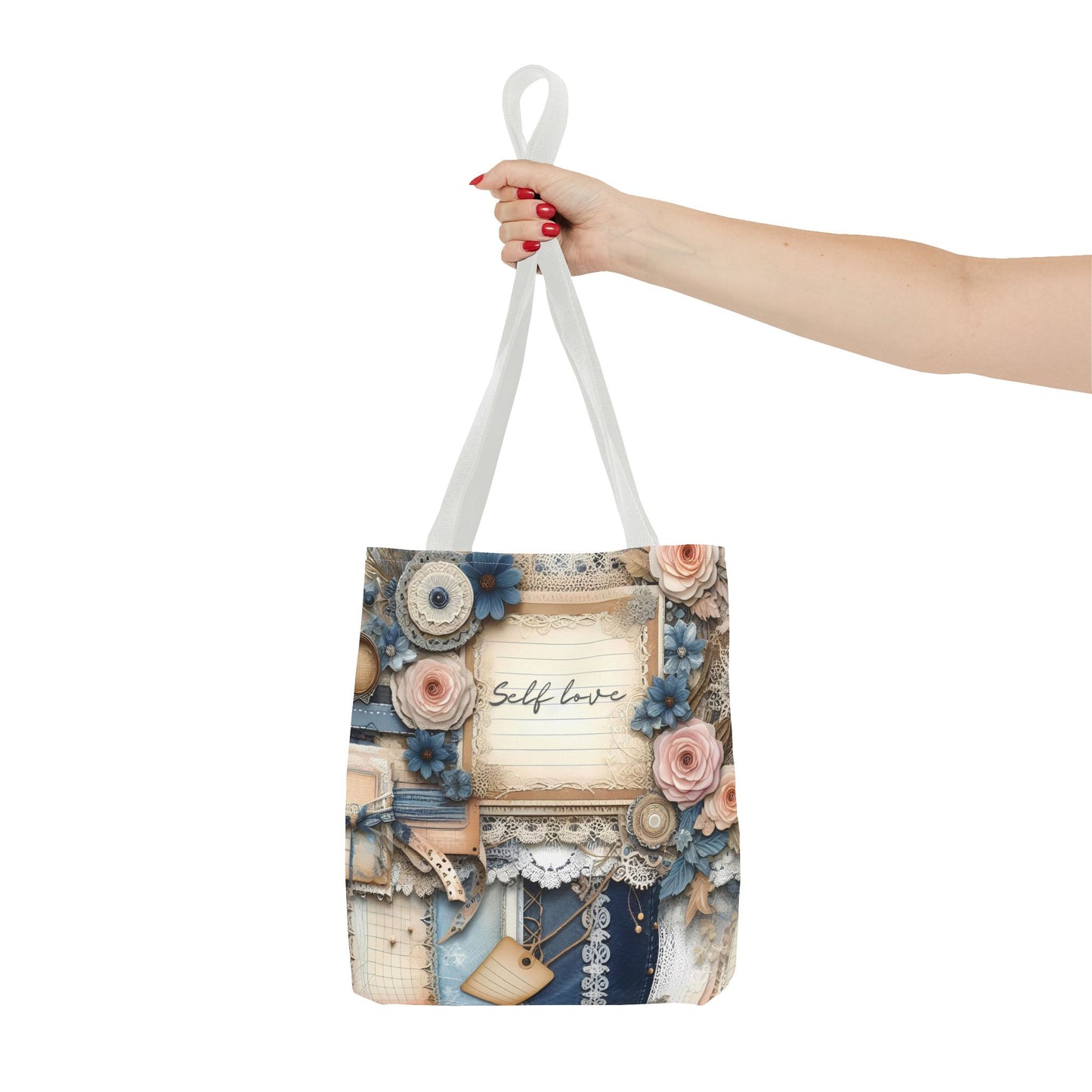 Self Love & Self Care Floral Tote Bag - Stylish & Inspirational Everyday Accessory