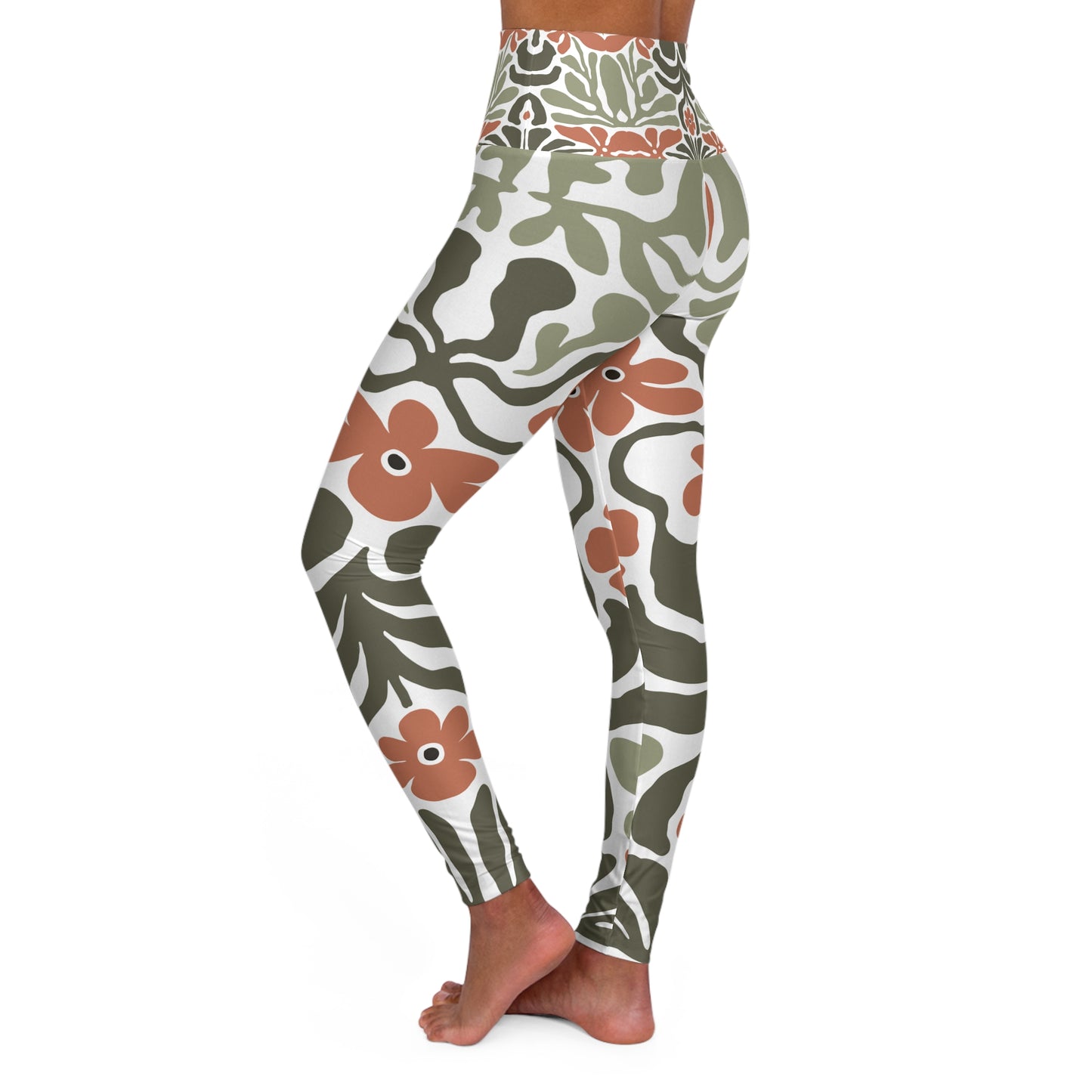 Floral High Waisted Yoga Leggings - Stylish & Comfortable Activewear