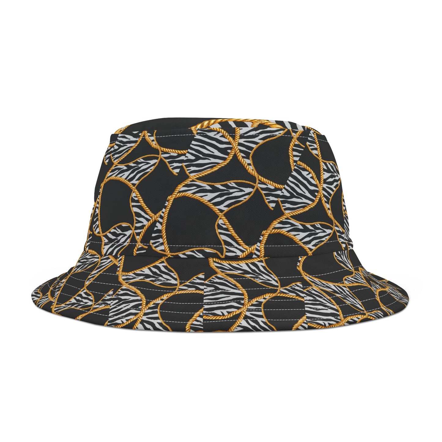 Zebra and Chain Bucket Hat - Luxe Jungle Vibes