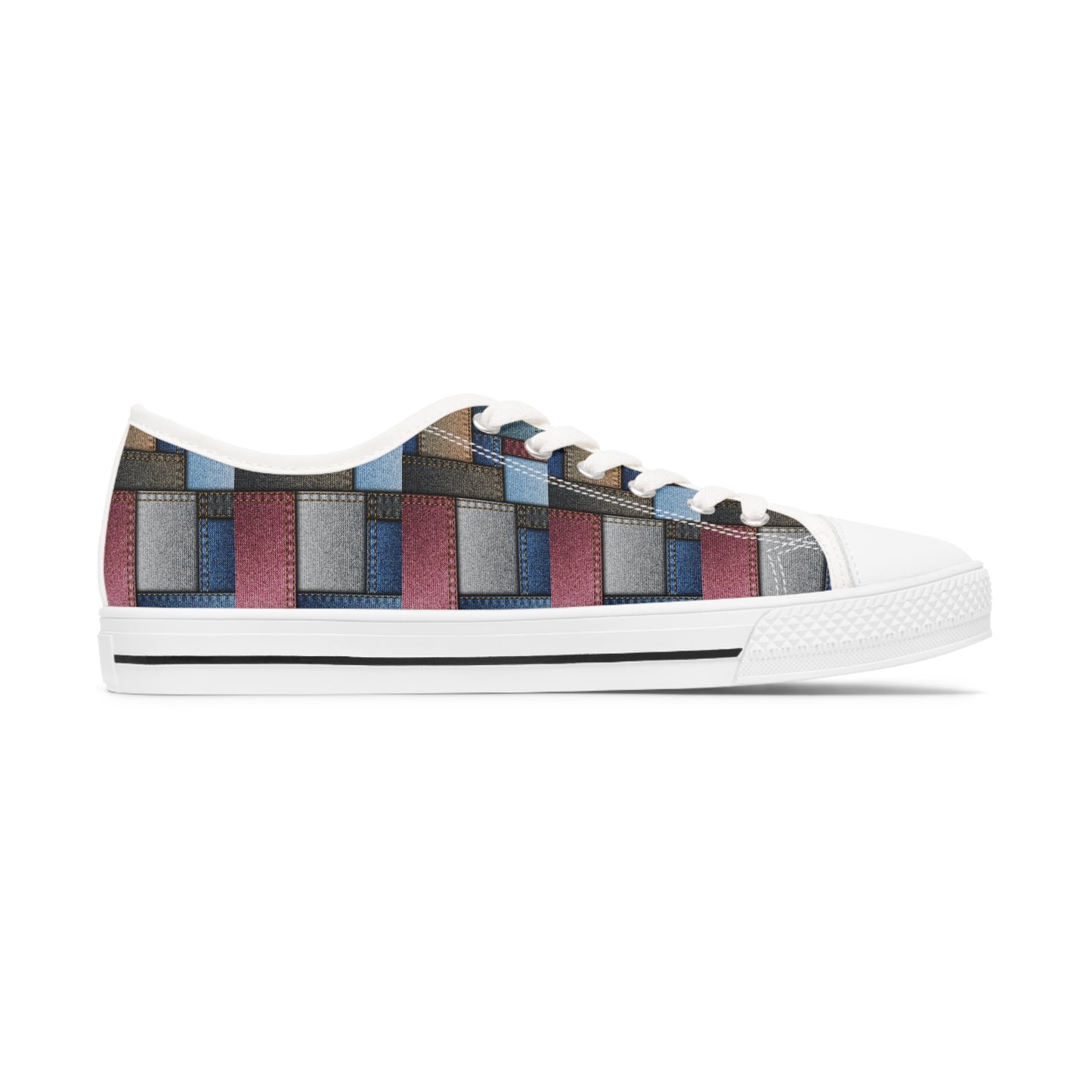 Stylish Women's Low Top Sneakers - Colorful Geometric Design for Casual Comfort