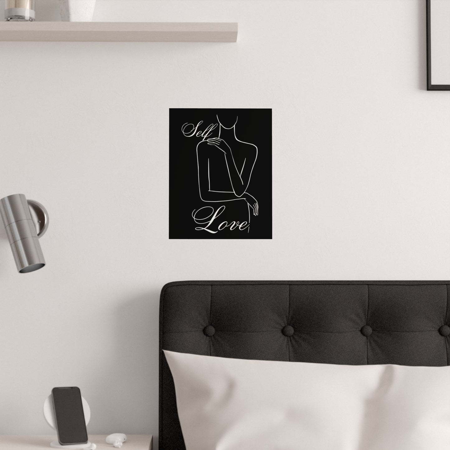 Wall Art Female Body Line Art Self Love Satin Posters (210gsm)