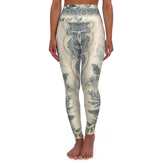 Luxe Floral High Waisted Yoga Leggings | Stylish Activewear for Comfort & Fitness