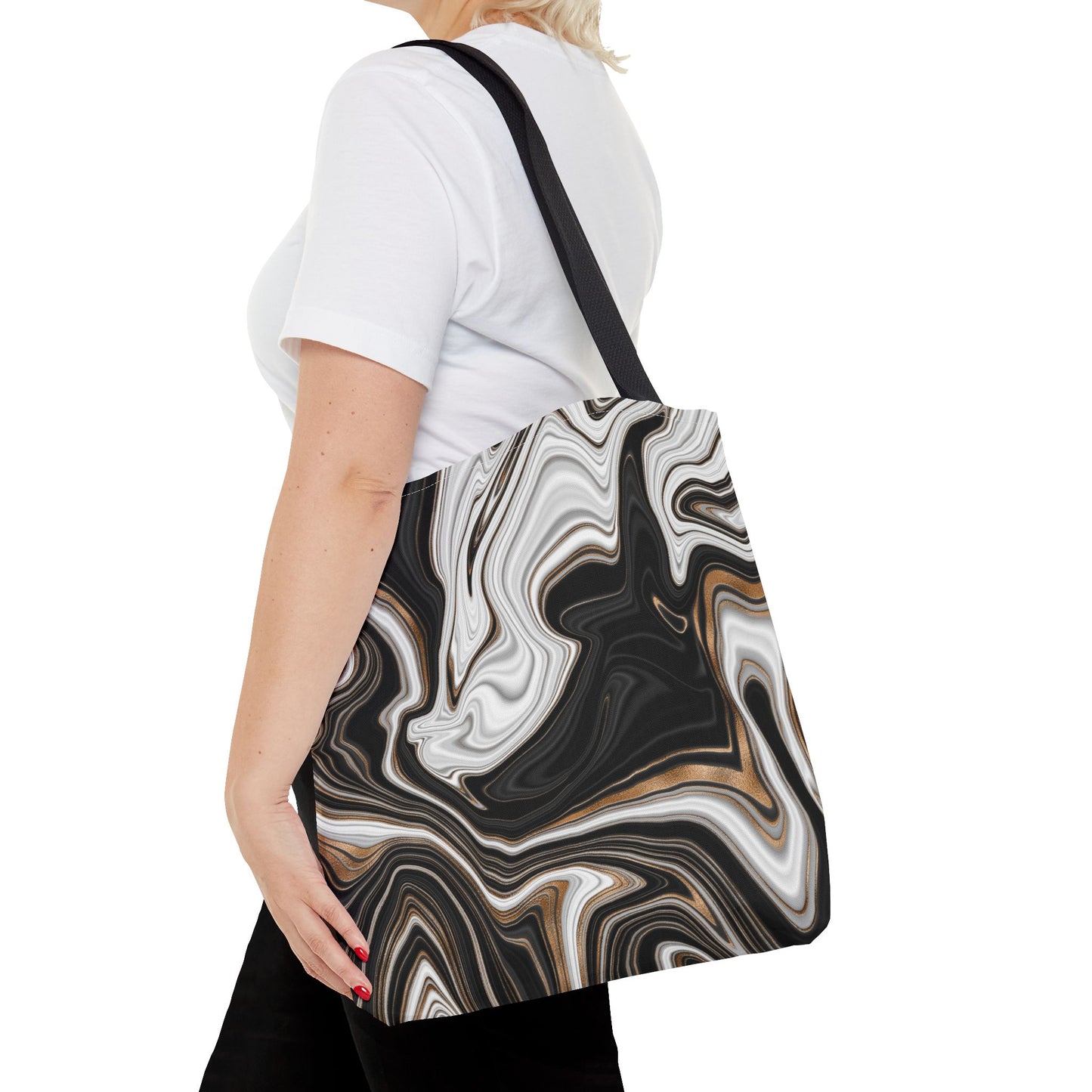 Chic Marble Print Tote Bag - Stylish Eco-Friendly Carryall for Everyday Use