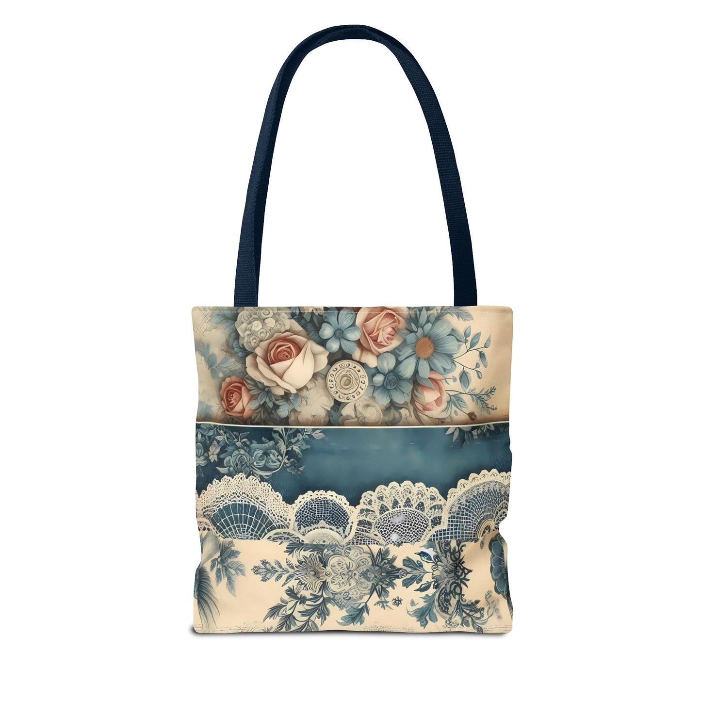 Elegant Floral Lace Tote Bag - Vintage Style for Everyday Use