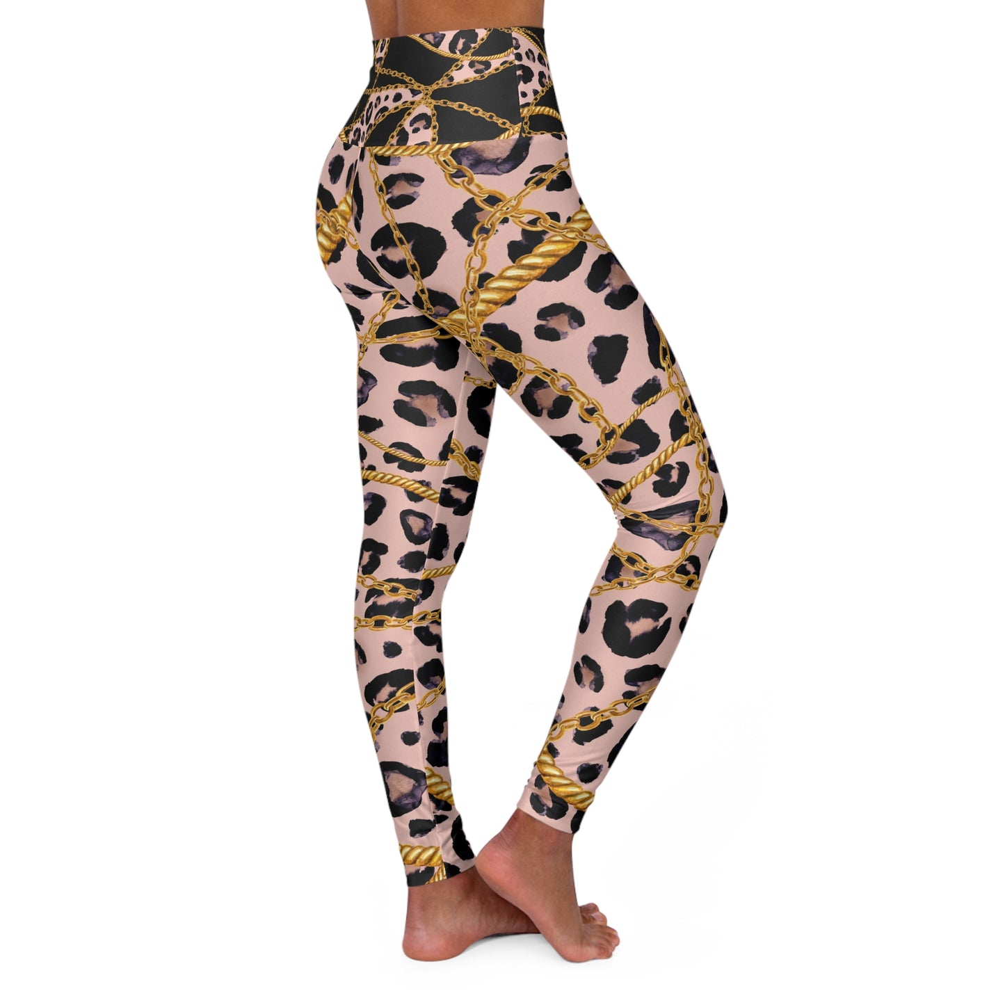 Chic Leopard Print High Waisted Yoga Leggings - Trendy Activewear for Fitness Enthusiasts