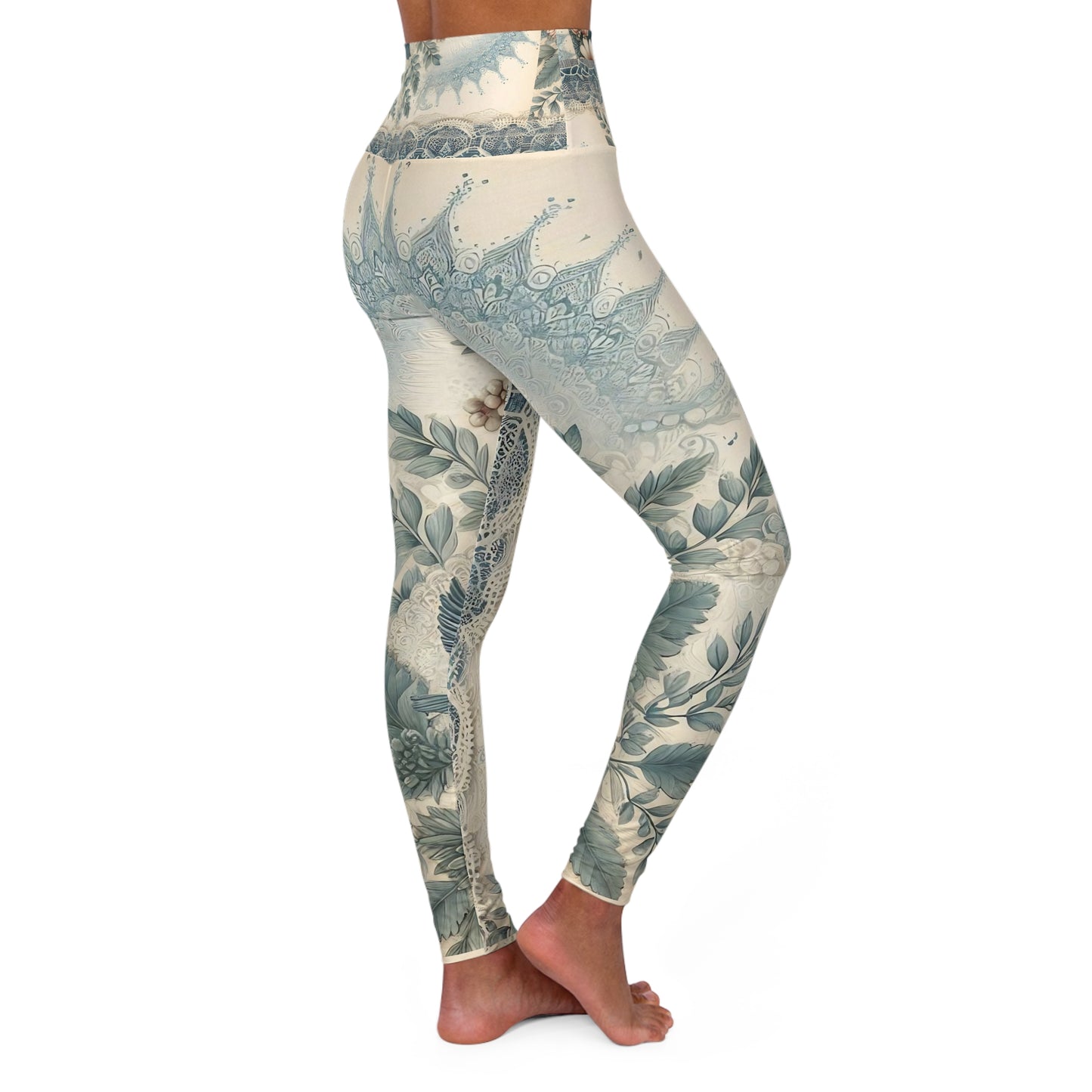 Luxe Floral High Waisted Yoga Leggings | Stylish Activewear for Comfort & Fitness