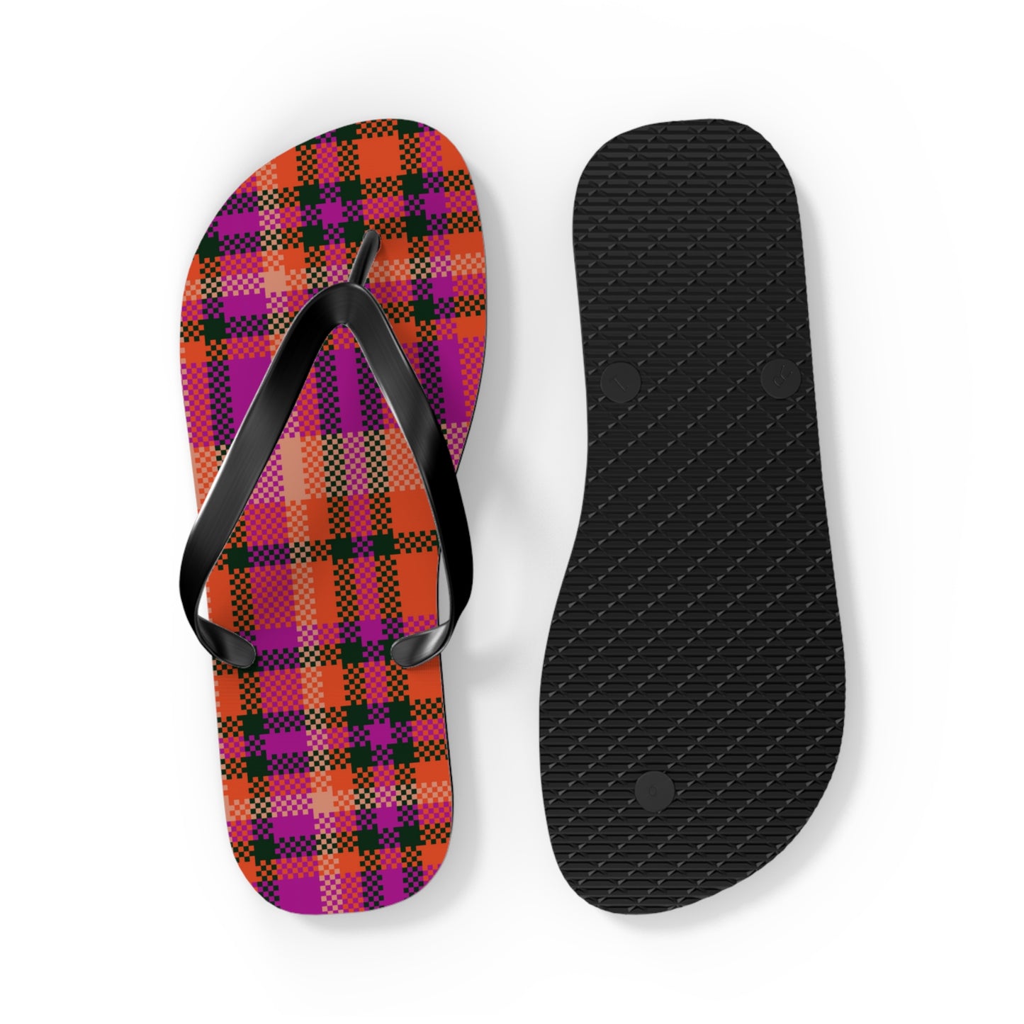 Vibrant Plaid Flip Flops - Perfect for Summer Fun and Casual Outings