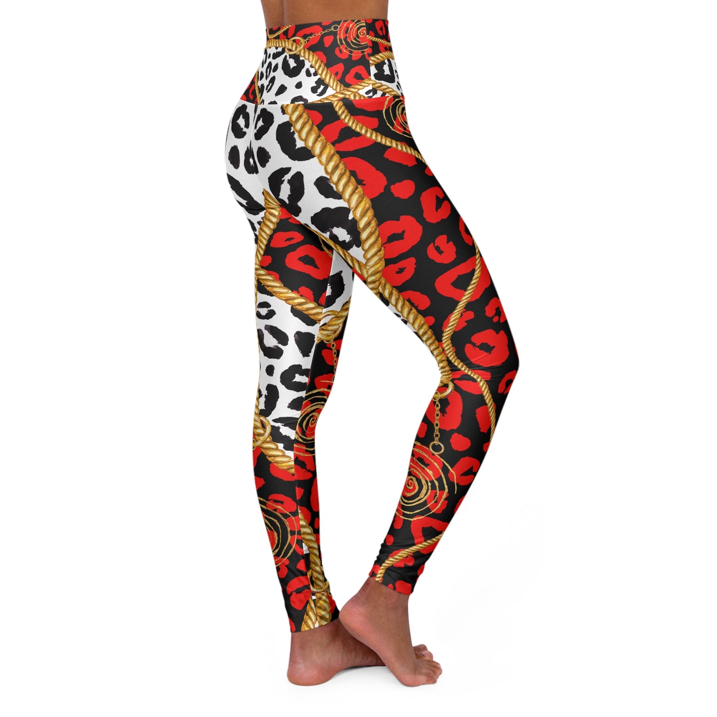 Vibrant High Waisted Yoga Leggings with Bold Animal Prints