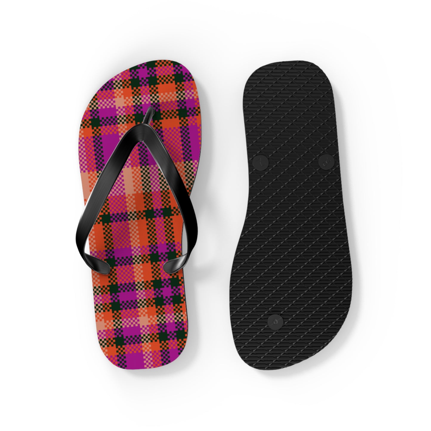 Vibrant Plaid Flip Flops - Perfect for Summer Fun and Casual Outings