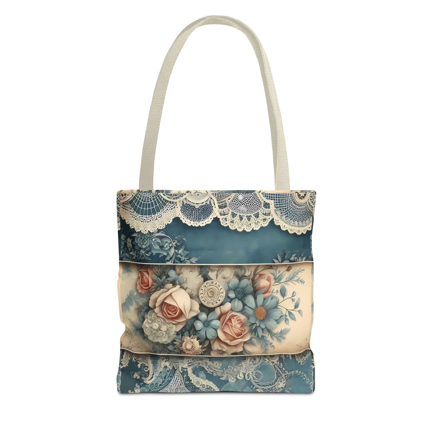 Elegant Floral Lace Tote Bag - Vintage Style for Everyday Use