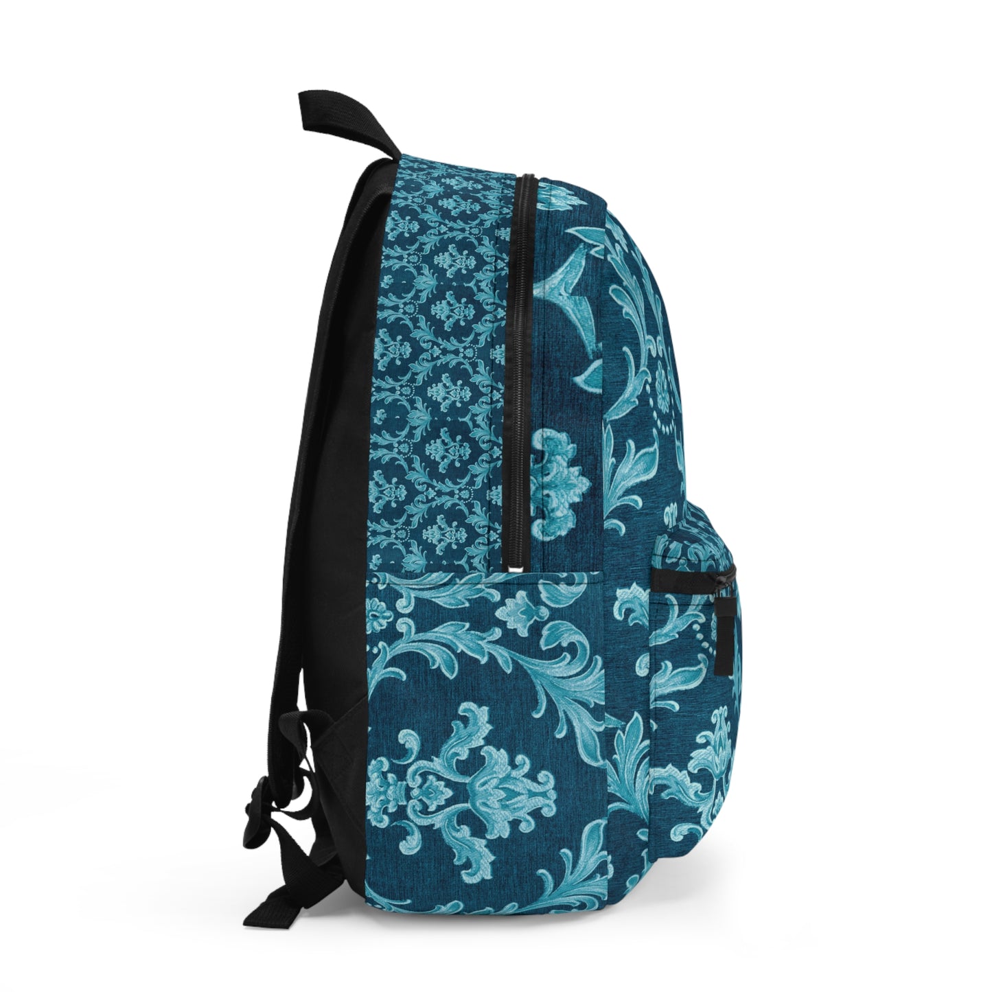 Backpack Ornate Print Teal Vintage Charm