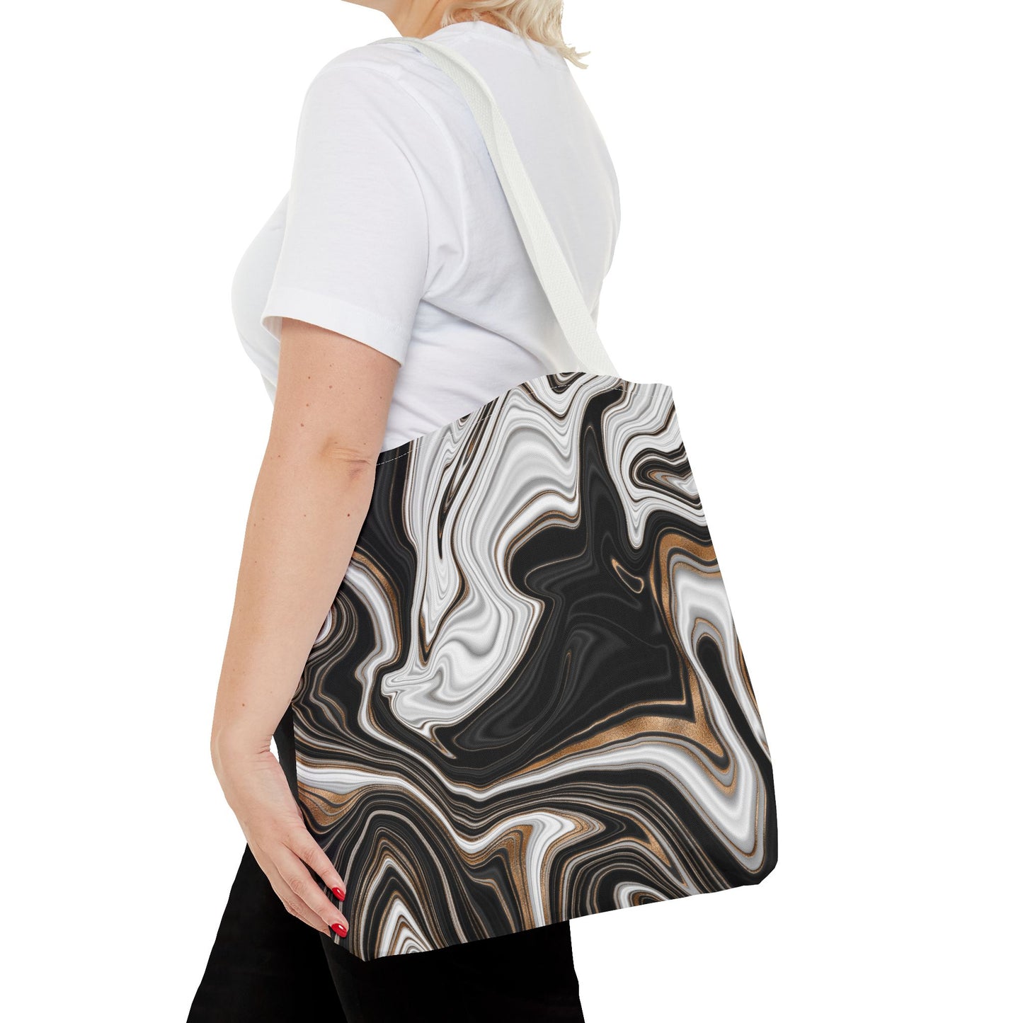 Chic Marble Print Tote Bag - Stylish Eco-Friendly Carryall for Everyday Use