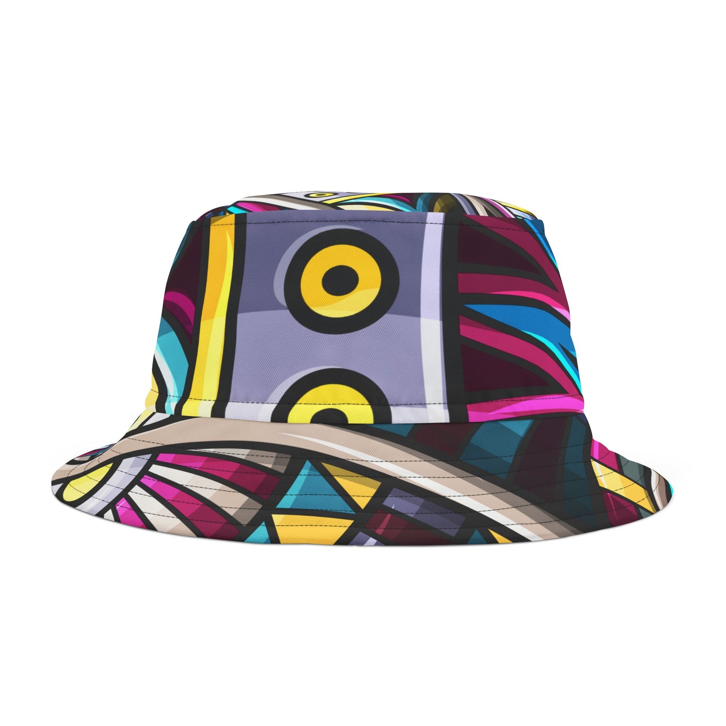 Vibrant Geometric Bucket Hat - Colorful Summer Accessory