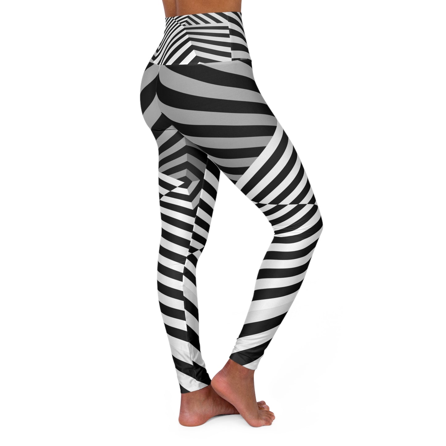 Chic Black and White High Waisted Yoga Leggings for Style and Comfort