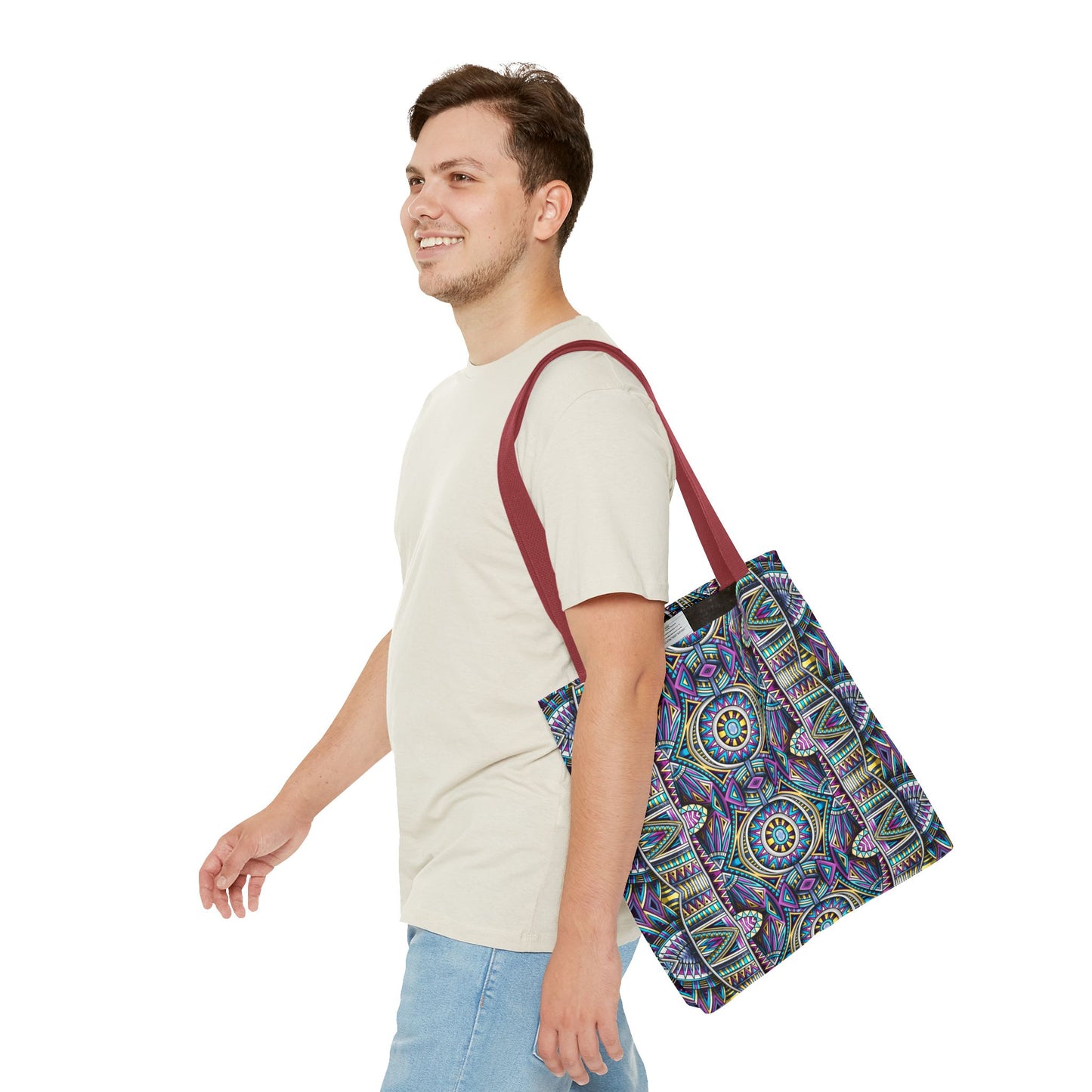 Colorful Bohemian Tote Bag - Mandala Pattern for Everyday Adventures