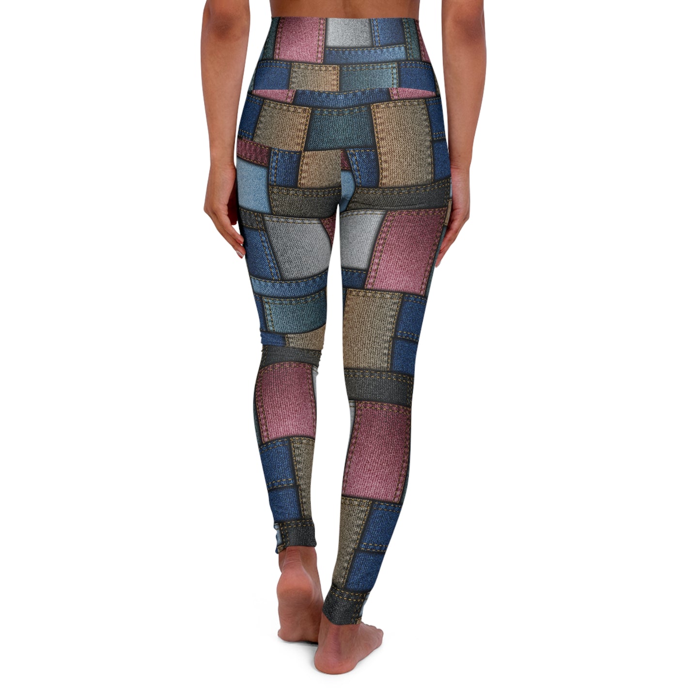 Artistic High Waisted Yoga Leggings - Colorful Geometric Design for Fitness and Everyday Wear