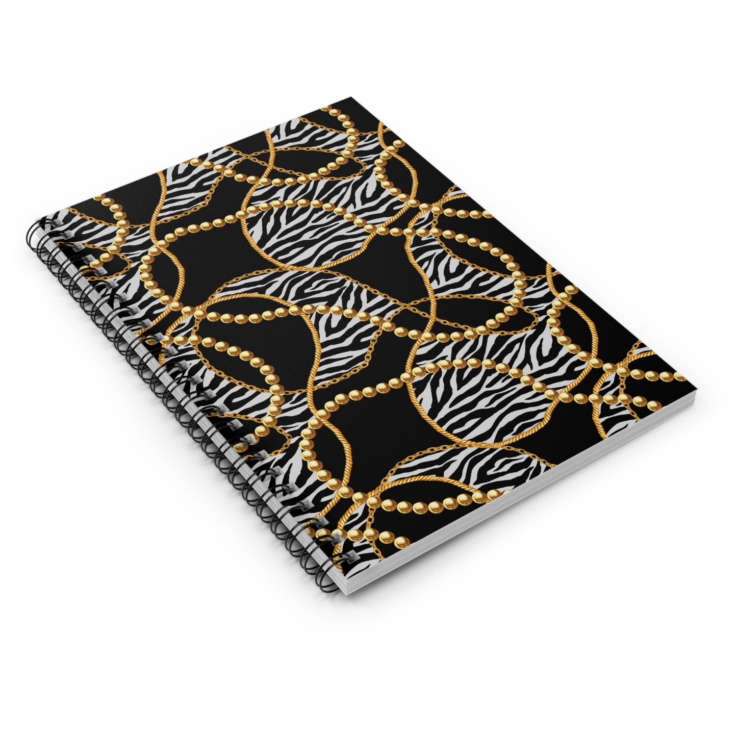 Chic Zebra Print Spiral Notebook - Stylish Ruled Lined Journal for Modern Creatives