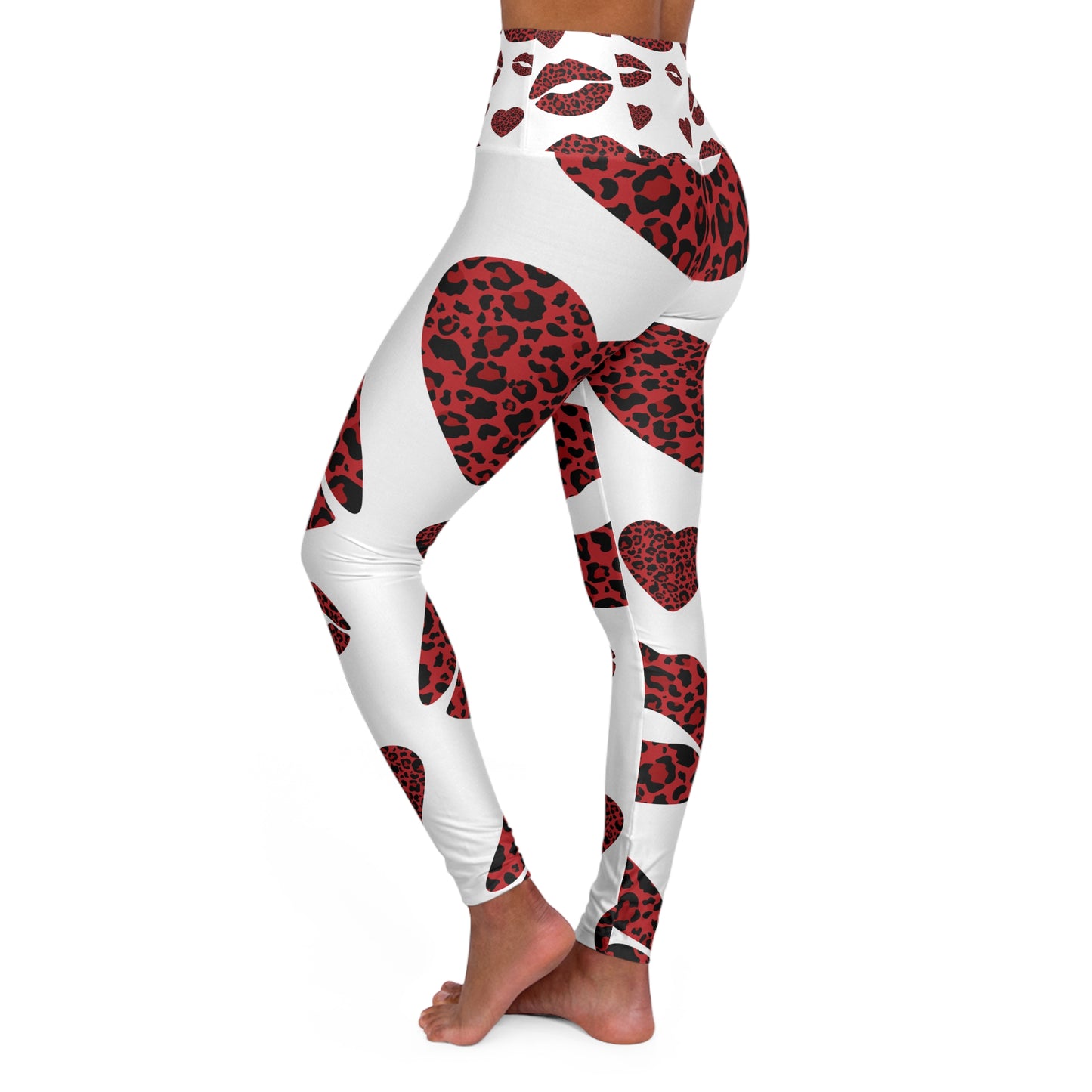 Playful Leopard Print High Waisted Yoga Leggings - Fun and Flirty Fitness Wear