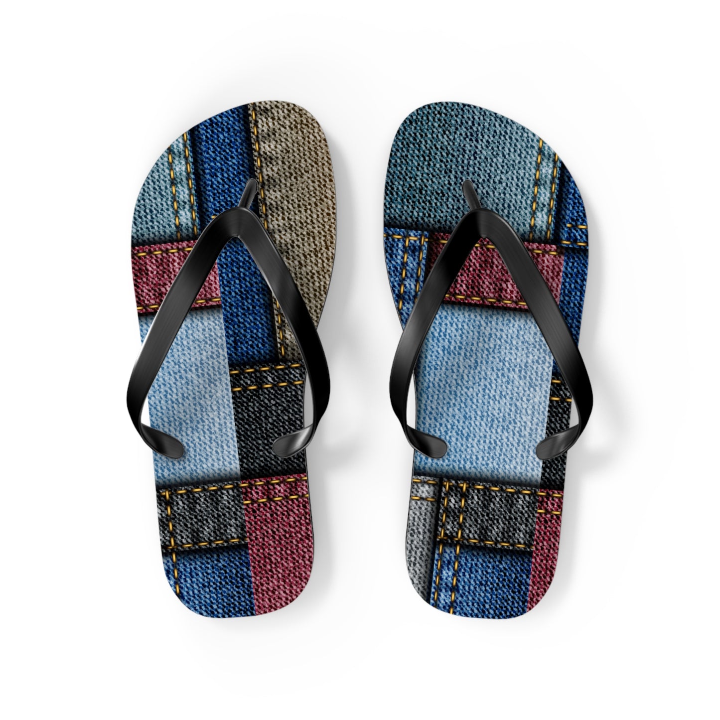 Stylish Denim Patch Flip Flops for Summer Adventures