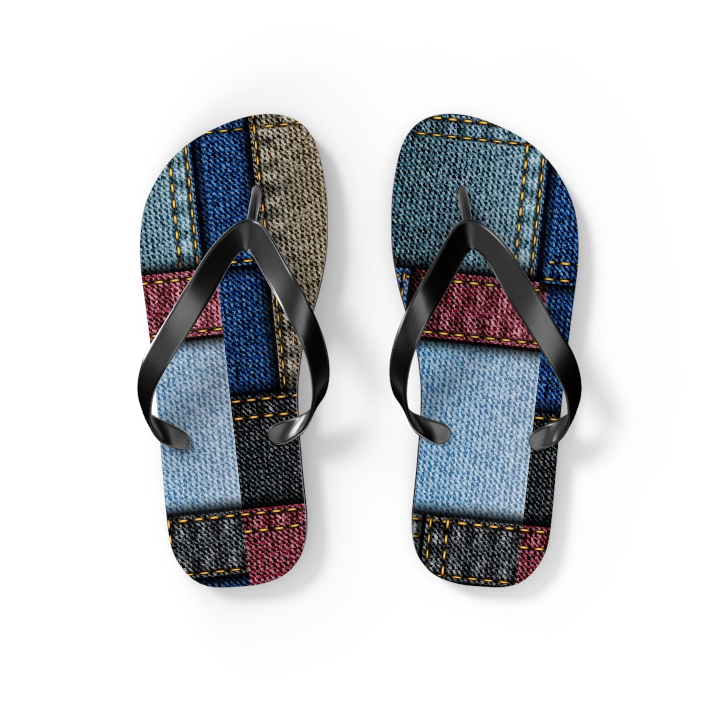 Stylish Denim Patch Flip Flops for Summer Adventures