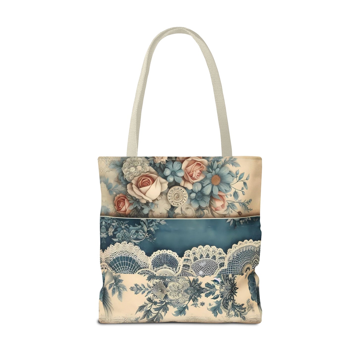 Elegant Floral Lace Tote Bag - Vintage Style for Everyday Use