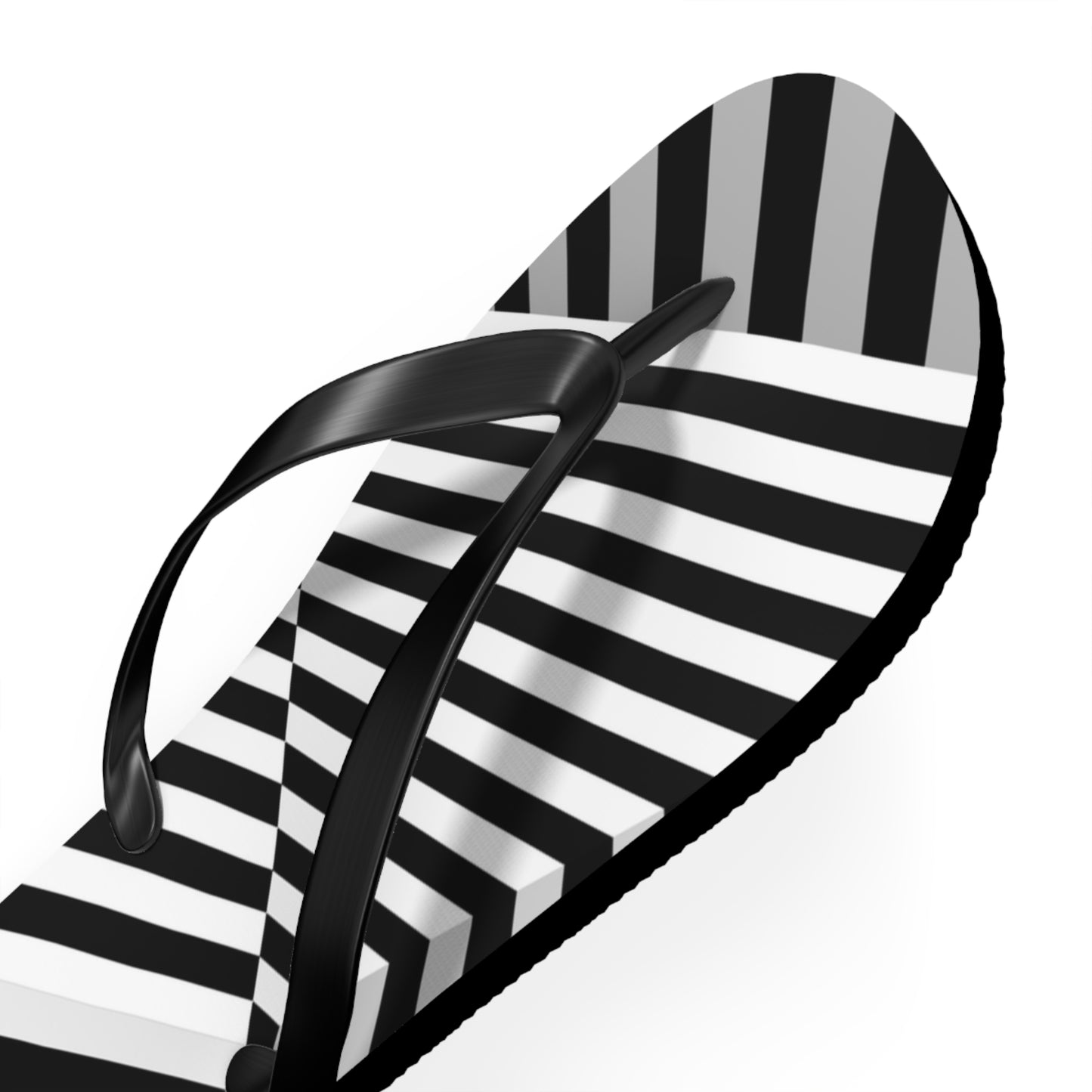 Stylish Black and White Striped Flip Flops for Summer Fun