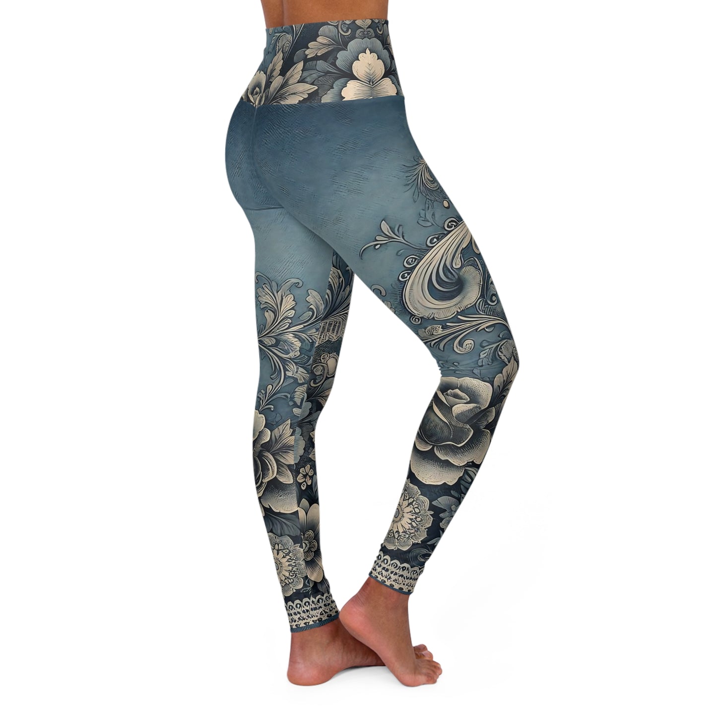 Bohemian Floral High Waisted Yoga Leggings - Stylish Activewear for Comfort and Flexibility