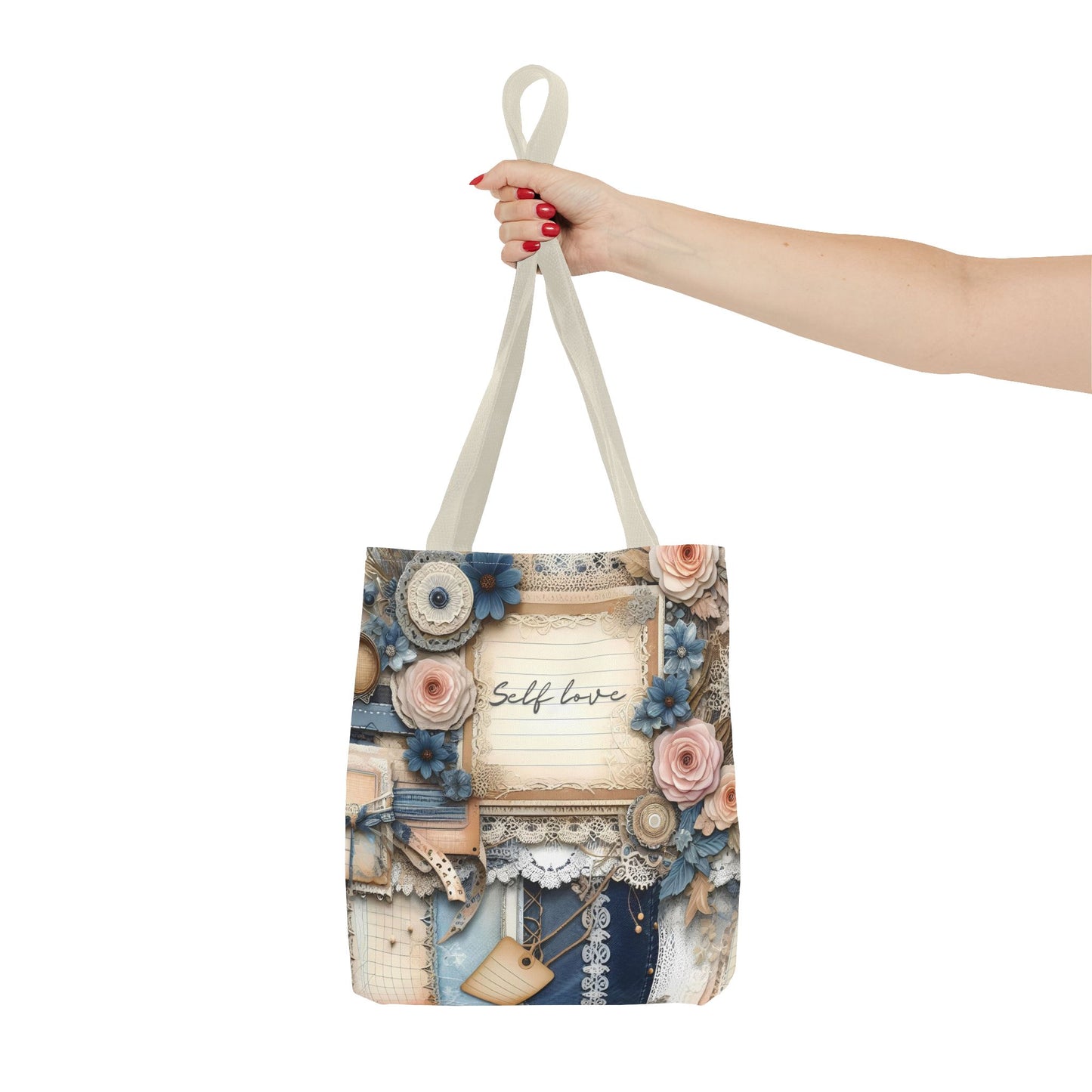 Self Love & Self Care Floral Tote Bag - Stylish & Inspirational Everyday Accessory